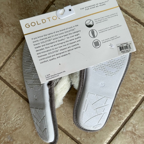 GOLD TOE WOMEN'S SLIPPERS MARLED SHERPA WITH BOW:NWT BLUSH PINK, GREY, or BLACK - Picture 9 of 12